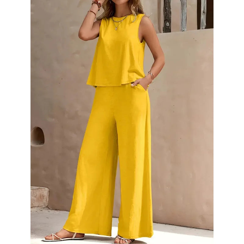 10 Colors 2 PCS Set S-XL UK Size Casual Ladies Woman New Matching Outfits Female Summer  Clothing Suit
