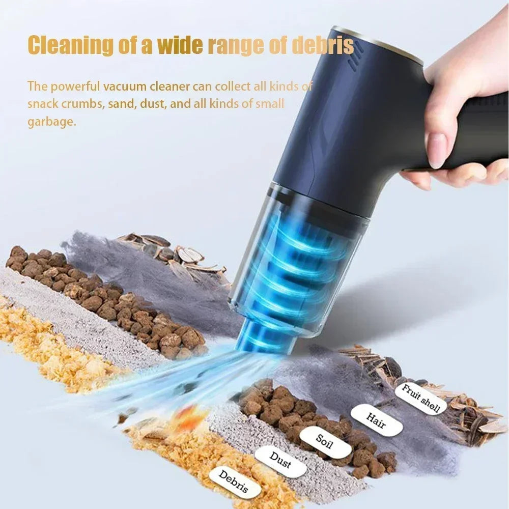 98000PA Mini Car Vacuum Cleaner Set Cordless Powerful Wireless Car Cleaner Handheld Portable Vacuum Cleaner Air Gun Car Cleaning Accessories