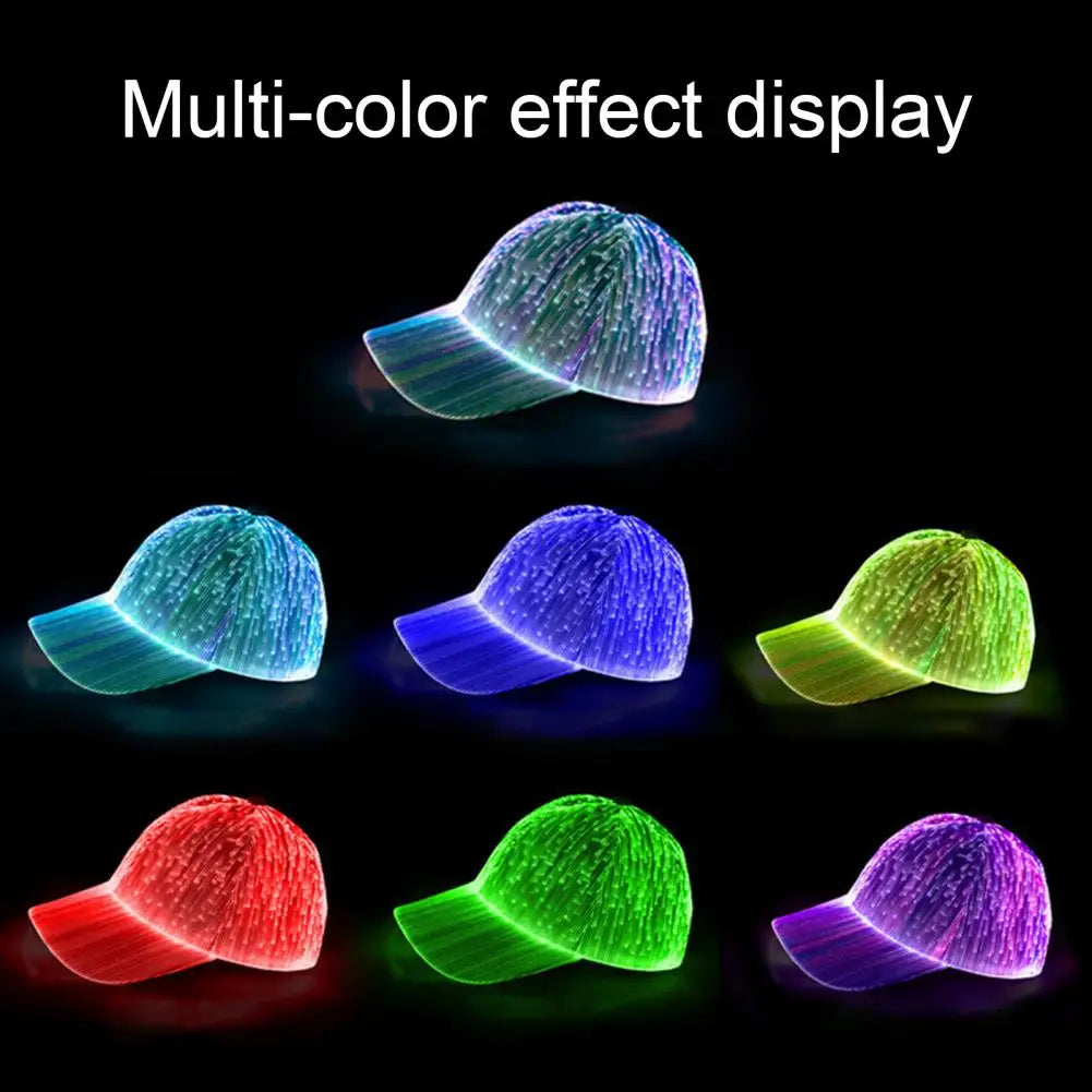 USB Reflective Light Fiber Optic LED Hat Light Up Baseball Cap Flash Glow Hat USB Rechargeable Hip-Hop Luminous Hat Halloween Cap Evening Rave Party Bar Night Club DJ Dancing Casual Streetwear Apparel Supplies