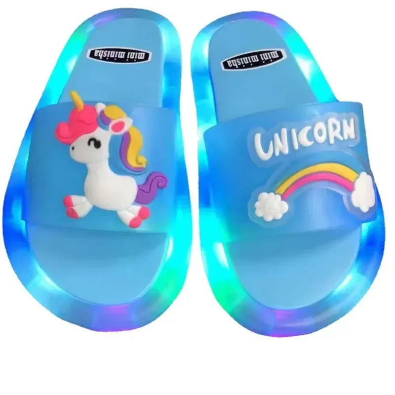 Luminous Children's Slippers Unicorn Crystal Shoes Sparkling Lights Boys and Girls Will Shine in The Cool Slippers Footwear Accessories Supplies