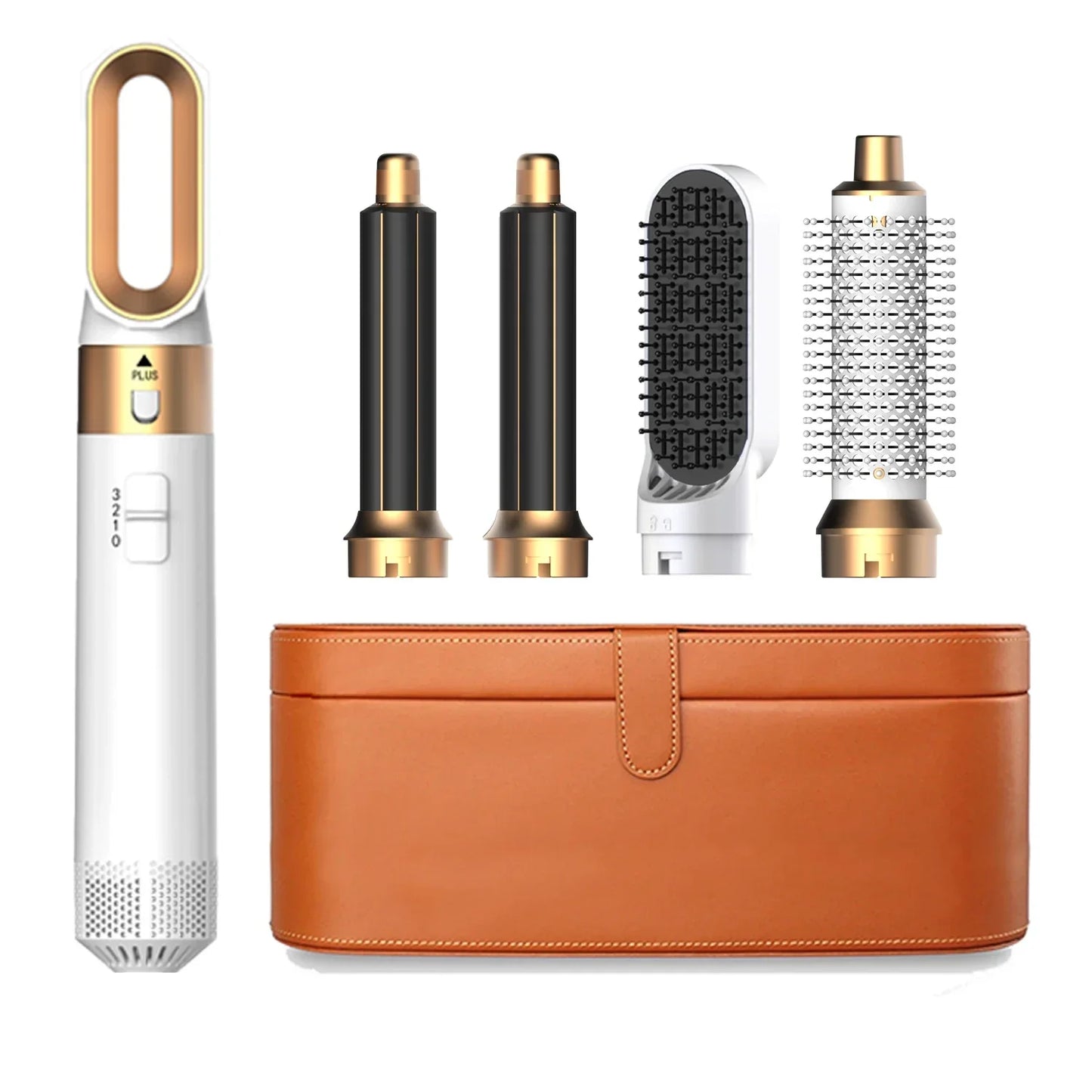 5 In 1 Set Hair Dryer And Hot Air Comb Brush With Curling Iron Hair Straightener For Fast Drying Curling Straightening And Styling Women Beauty Salon Spa Accessories Hair Care Tools Set Kit