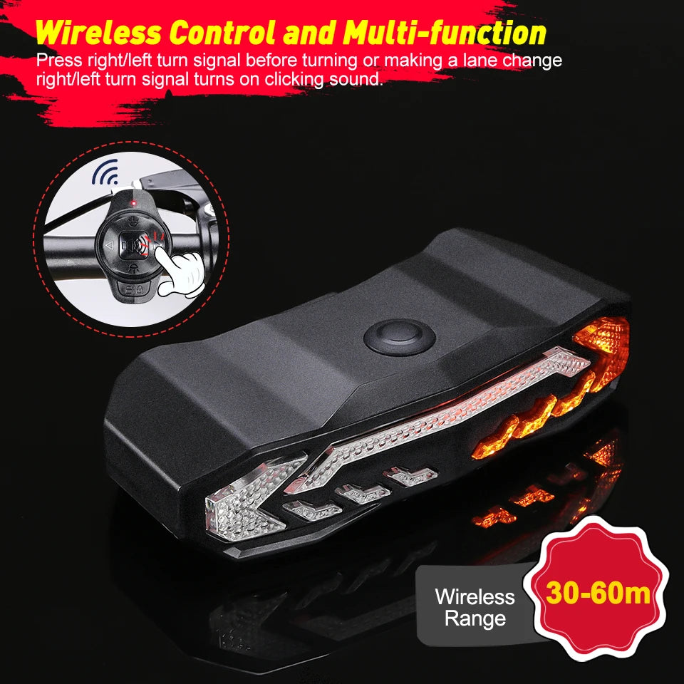 Hollarm Bicycle Alarm Taillight Anti Theft USB Rechargeable Waterproof Smart Induction Bike Signal Brake Rear Lamp Bike Alarm