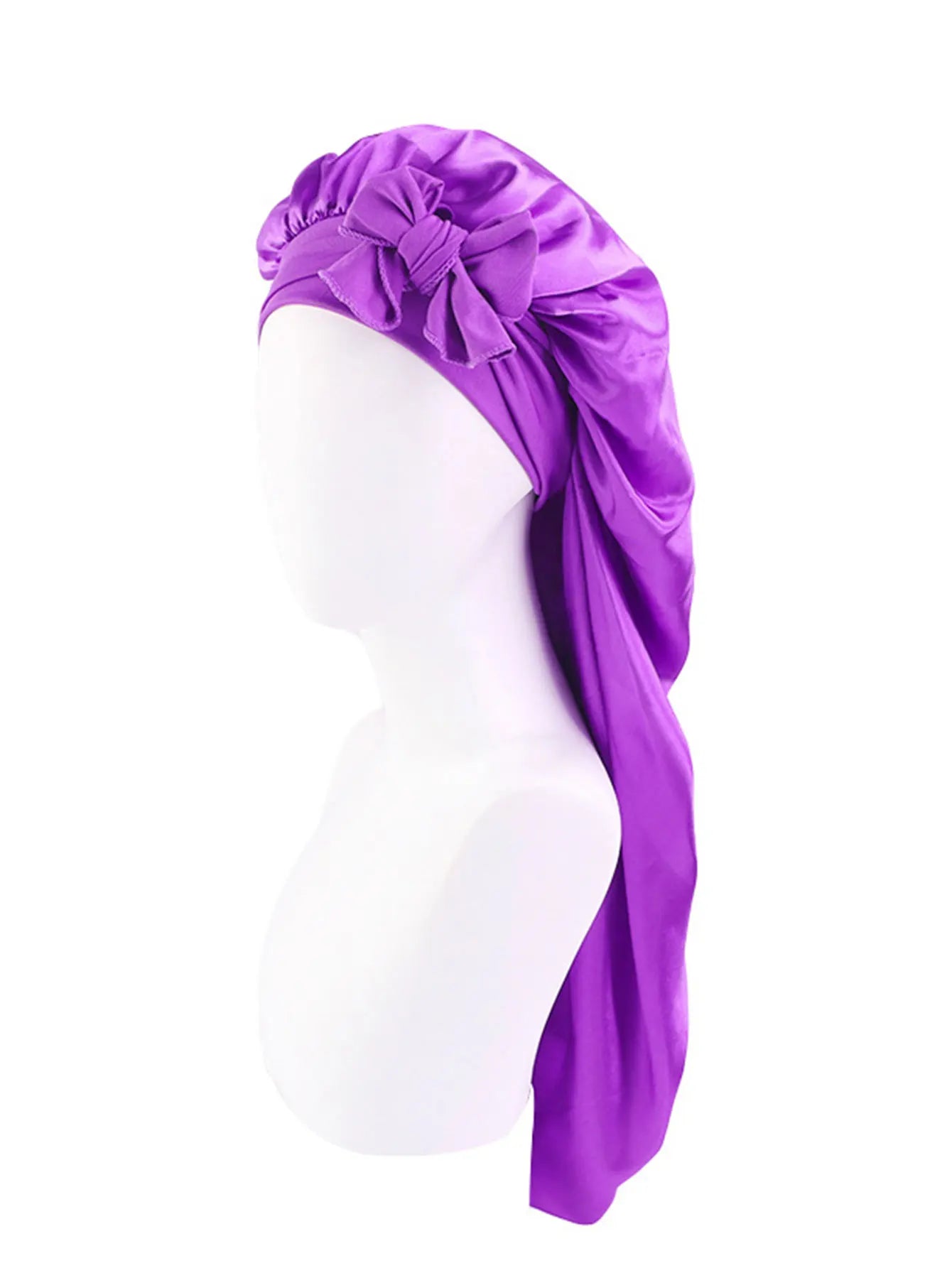 Soft Silky Long Satin Bonnet For Women Natural Hair And Curly Hair Extra Large Size Hair Cap With Tie For Comfortable Night Sleep Hair Protection