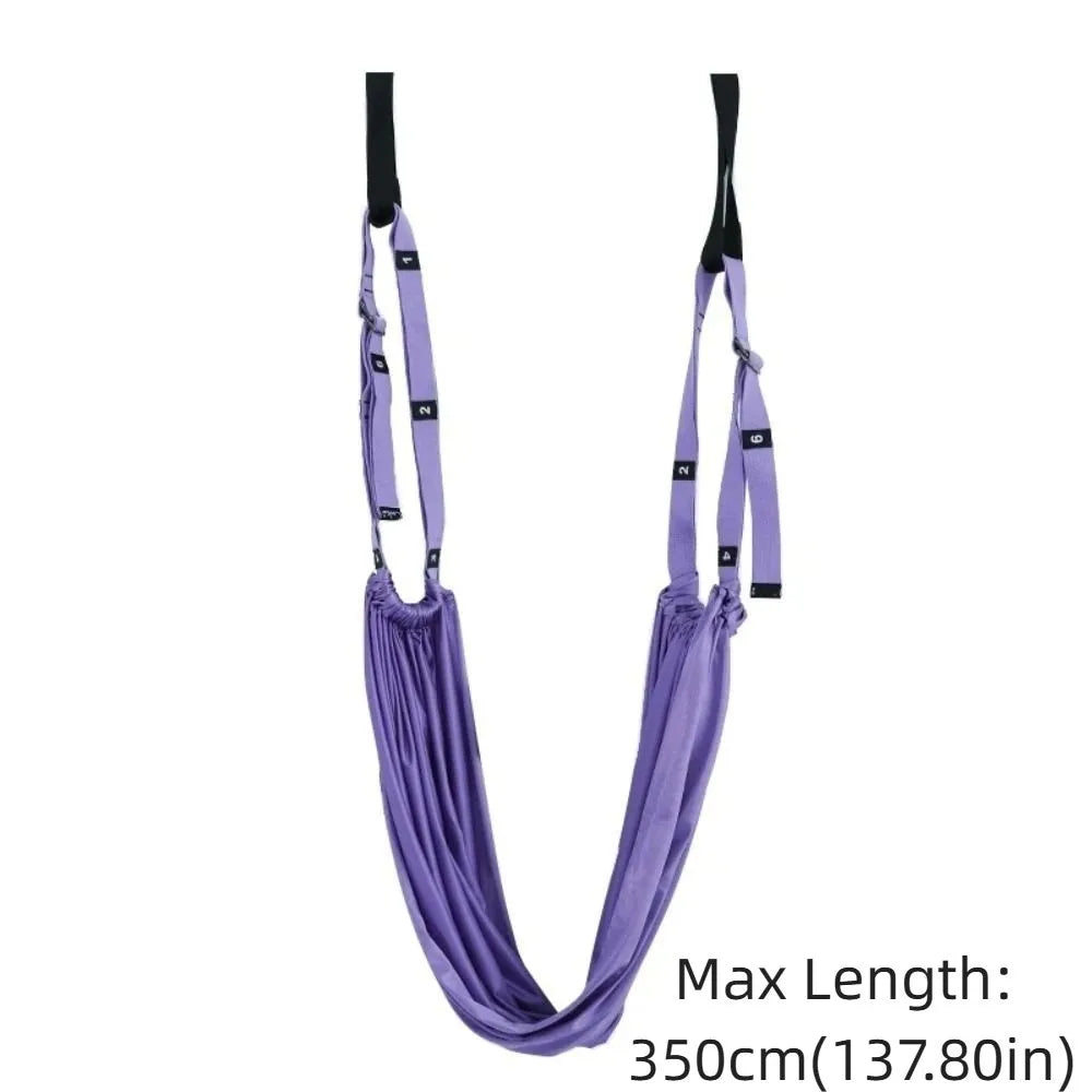 NEW 3 Colors Adjustable Women Aerial Yoga Strap Elastic Stretch Door Hanging Aerial Yoga Hammock Swing Flexibility Training Home Gym Accessories