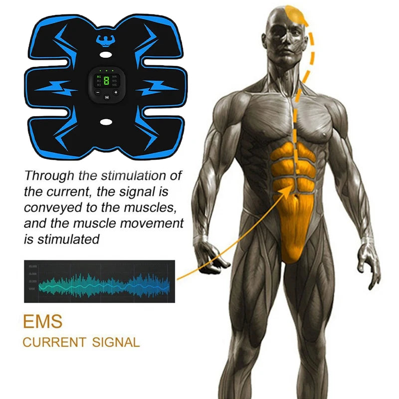 Smart EMS Wireless Muscle Stimulator Full Set Fitness Trainer Abdominal Training Electric Weight Loss Stickers Body Slimming Massager Sports Accessories Women Men Health Care Supplies