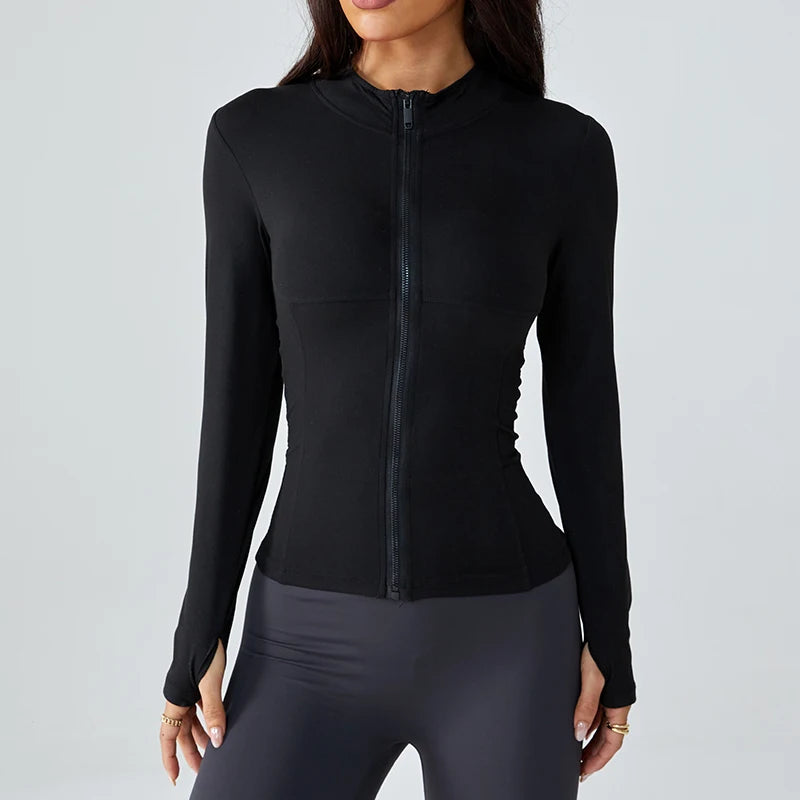 S-XL Sports jacket for Women Summer Slimming and Shaping Running Fitness Top New Style Quick-Drying Pilates Yoga Long-Sleeved Female Sports Apparel Accessories