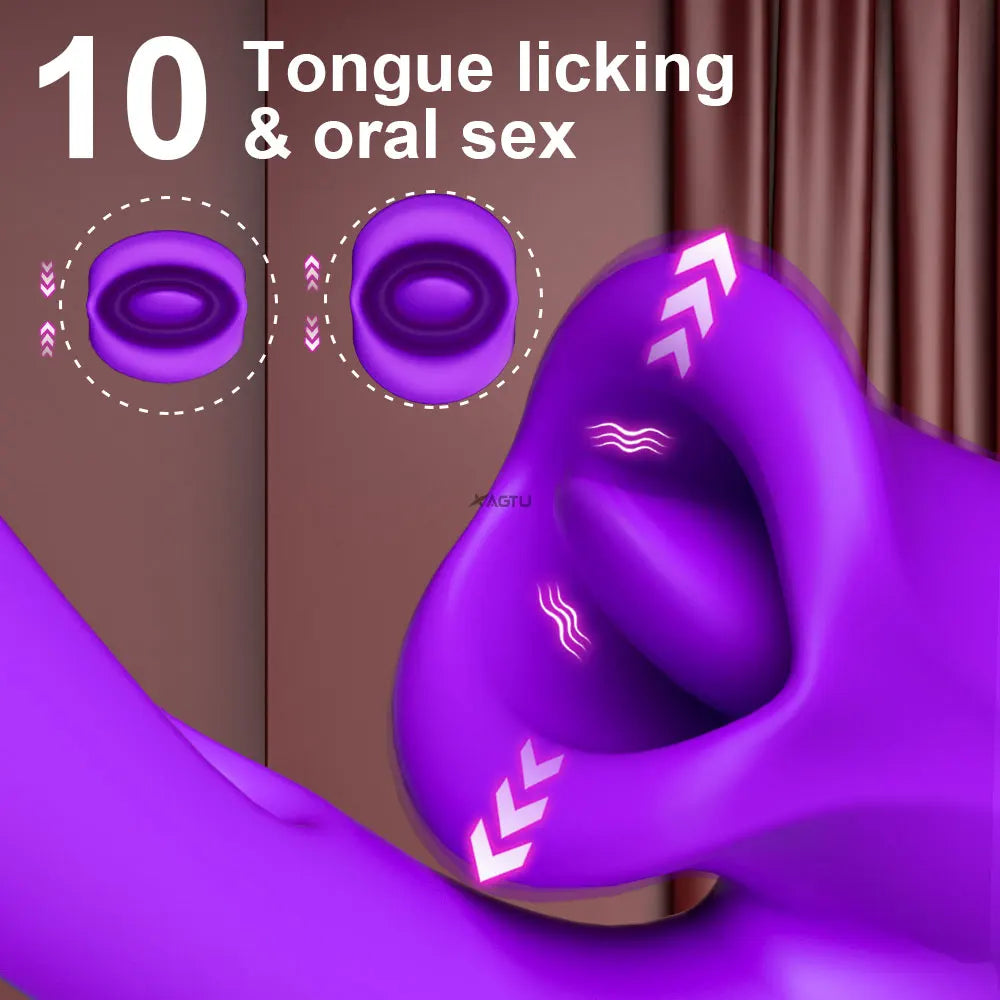 G Spot Vibrator Women Flapping Clit Clitoral Stimulator Female Tongue Licking Dildo Vibrating Adult Rose Sex Toys for Couples