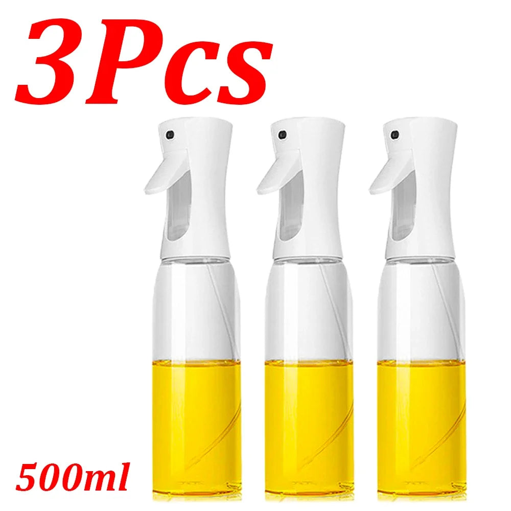 NEW Arrivals 4PCS Set Spray Oil Sprayer Dispenser Edible Olive Oil Spray 300/500ML Oil Sprayer Cooking Baking Vinegar Soy Sauce Spray Container Kitchen Accessories
