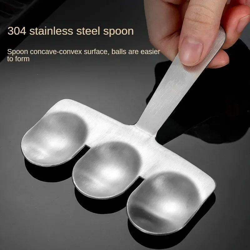 1/2/3 Slots Links Make Easy-Release Non-Stick Meatball Maker Set - Manual Meatball Spoon for Effortless Fish Balls-Ideal Kitchen Tool for Home Cooking Accessories