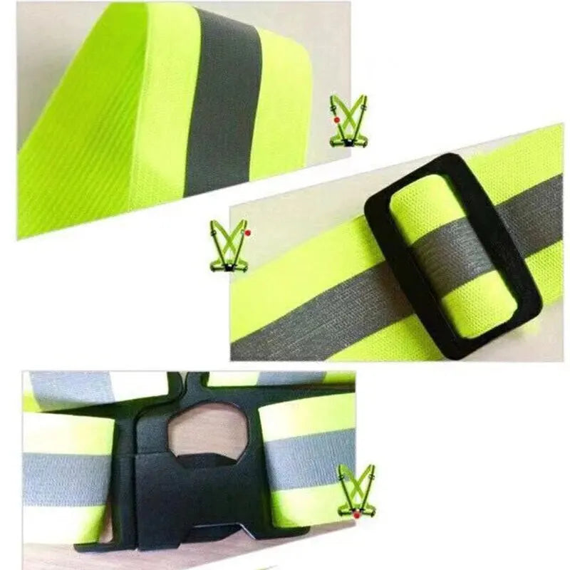 Cycling Reflective Vest High Visibility Safety Vest for Night Riding Running Bicycle Motorcycle Outdoor Sports Vest Elastic Band