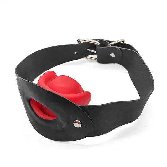 BDSM Mouth Gag Harness Bondage Latex Mouth Plug Sex Slave Open Mouth Gag Gifts Fetish Dilatation Ball Erotic Oral Sex Toys Products For Couples Women Men Adults 18+ Sex Shop Supplies