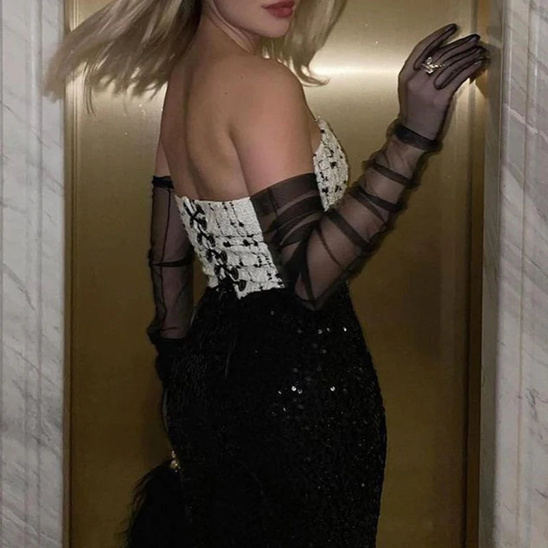 8 Colors 70cm Sexy Lace Net Yarn Mesh Breathable Long Gloves Hollow Transparent Thin Touch Screen Summer Sunscreen  Women Gloves Ladies Apparel Accessories