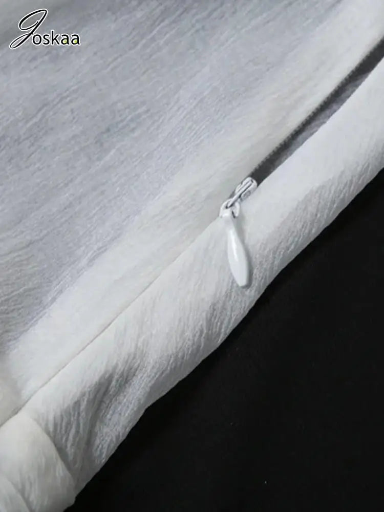 NEW Arrivals UK Size  Sexy Mesh See Through Mini White Dress Women Hipster Lapel Single Breasted Full Sleeve Tiered Dresses Spring Evening Party Summer Beach Night Clubwear Dress