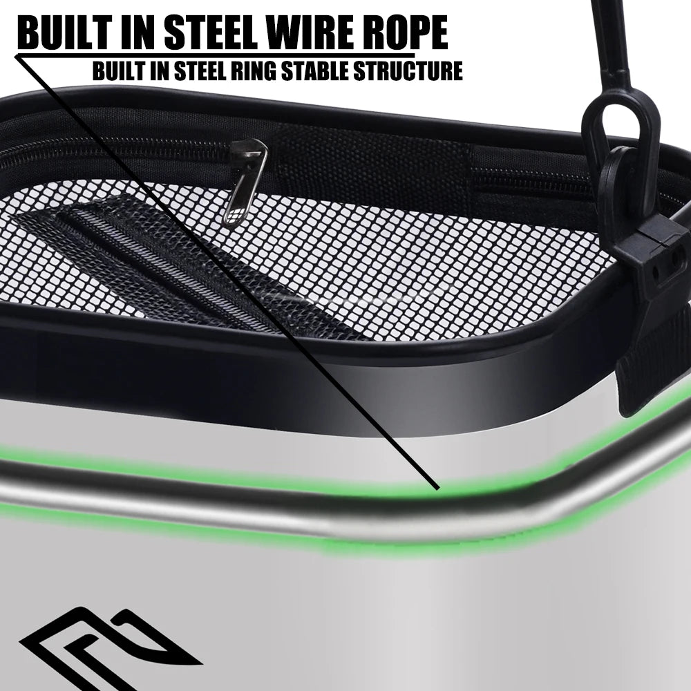 14L Transparent Fishing Bucket Portable Folding Storage Box EVA Live Fish Bag Folding Fishing Bucket