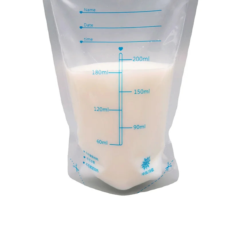 30Pcs Set Breastmilk Storage Bag Self Standing Baby Food Storage Containers No Leak Milk Freezer Bags Safe Feed PET Free 200ML Babies Toddler Food Accessories Health Care Supplies