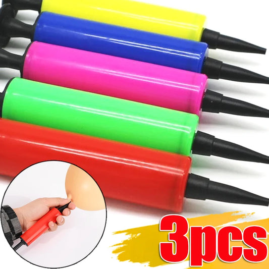 3PCS Manual Balloon Pumps Portable Air Inflator Pump Useful Latex Foil Balloon Inflator Party Decor Supply Balloon Accessories