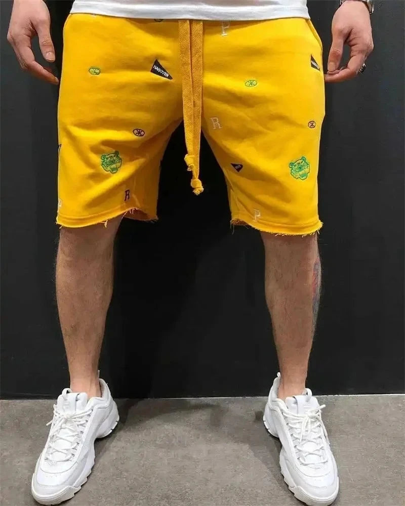 New Spring Summer Men Cargo Shorts Relaxed Fit Breeches Bermuda sports Short Pants cotton Embroider Shorts Men's sweatpants