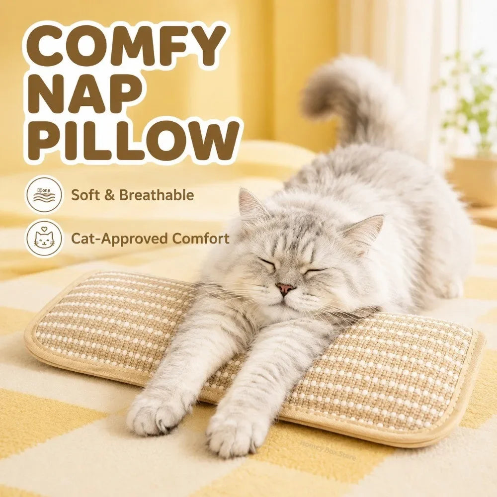 3/5 PCS Set Cat Scratching Pad with Soft Plush Pillow Durable Chew Bite Resistant Scratch Mat for Indoor Cats Rest Play and Claw Grinder Kitten Nap Pillow Pets Interactive Toys