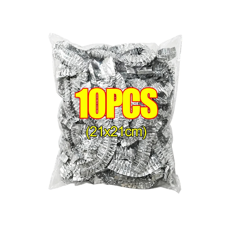 300 PCS Set Home Outdoor Travel Camping Picnic  Aluminum Foil Cover Reusable Heat Insulation Heat Preservation Food Grade Keep Food Fresh Oven Kitchen Takeaway Nutrition Bags