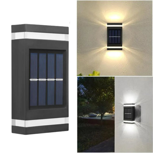 Solar Wall Lamp Outdoor Waterproof Solar Powered Light UP and Down Illuminate Home Garden Yard Decoration Outside Sun Lights