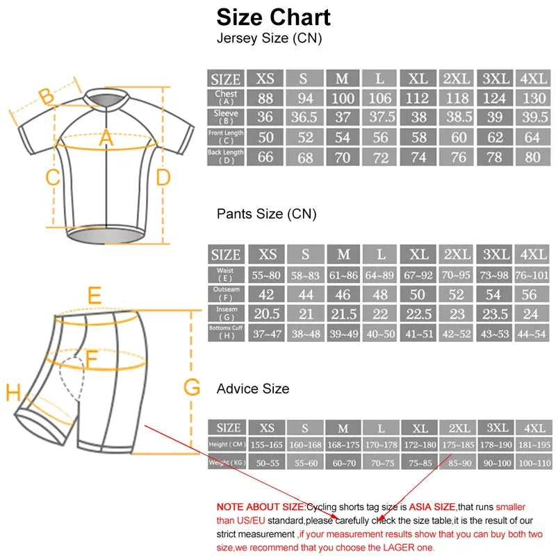 Pro Cycling Jersey Set Men Bicycle Clothing MTB Summer Quick-dry Bike Riding Clothes Anti-UV Suit Accessories