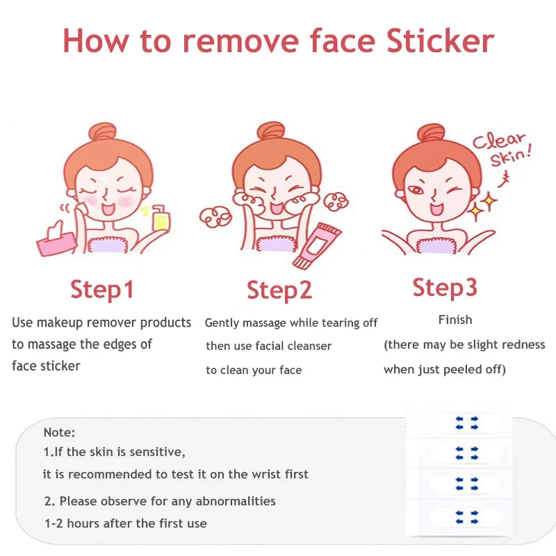 120PCS Set Sheets V Lift Face Sticker Invisible Makeup Adhesive Lift Face Tape Slim Patch Breathable Sticker Lifting Tighten Chin Women Cosmetic Supplies