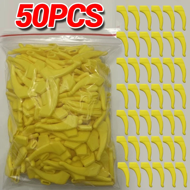 100 PCS Set Anti-Slip Silicone Ear Hooks Glasses Eyeglasses Leg Elastic Ear Grip Stopper Bracket Fastener Accessories Temple Anti-Fall Eyewear Holder Women Men Optical Accessories