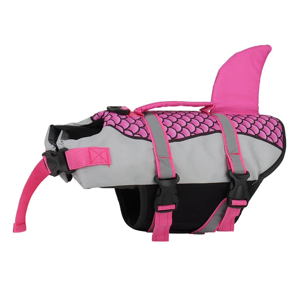 XS-2XL 5 Colors Shark Dog Swim Pet Dog Life Jacket Vest Clothes Life Vest Collar Harness Pet Swimming Summer Swimwear Scales Shark