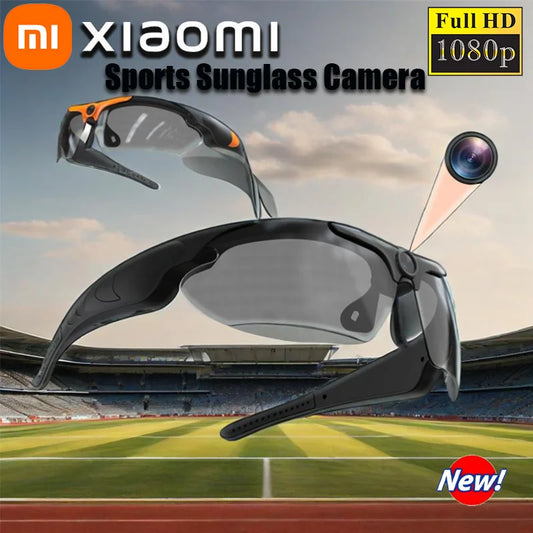 NEW Black Xiaomi Mini 1080P FPV Eyeglasses Video Shooting HD Camera with MIC Wi-Fi Intelligent Headset Glasses Outdoor Sports Video & Sound Recording 20 Languages Cycling Bikes Security Accessories