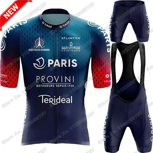 2024 Olympic Games Paris Cycling Olympique Cycling Jersey Set Summer France Cycling Clothing Men Road Bike Shirts Suit Bicycle Bib Shorts