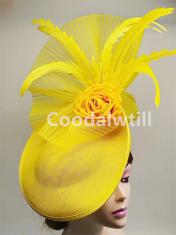 NEW Arrivals 15 Colors/Patterns Luxury Elegant Flower Fascinator Pillbox Cap Wedding Women Fascinator Hat Headband Kentucky Derby Ladies Millinery Cap Mesh Bride Hats