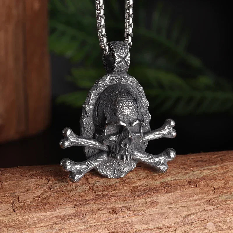 26 Types Gothic Hell\'s Grim Reaper Scythe Pendant Mystical Demon Skull Necklace Men\'s Motorcycle Punk Rock Halloween Jewelry