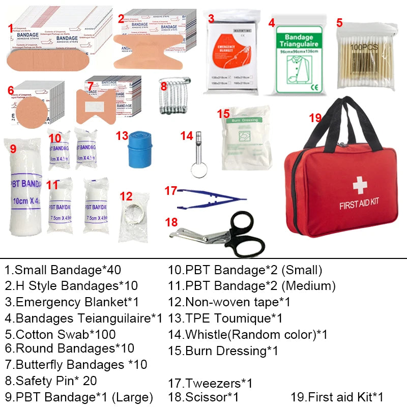 First Aid Kit， First Aid Supplies for Emergencies and Survival Situations | Ideal for Cars, Trucks Outdoor Travel Beach Camping Health Care Accessories