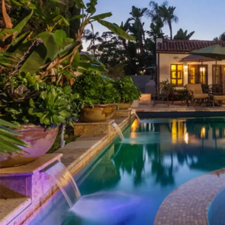 NEW 120CM RGB Remote Control 8 Colors EU/US Plug with Bulbs Automatic Underwater Waterfall Blade Fountain Spa 30/60/90/120cm Water Descent Wall Sheer Descent Cascade Mounted Colorful