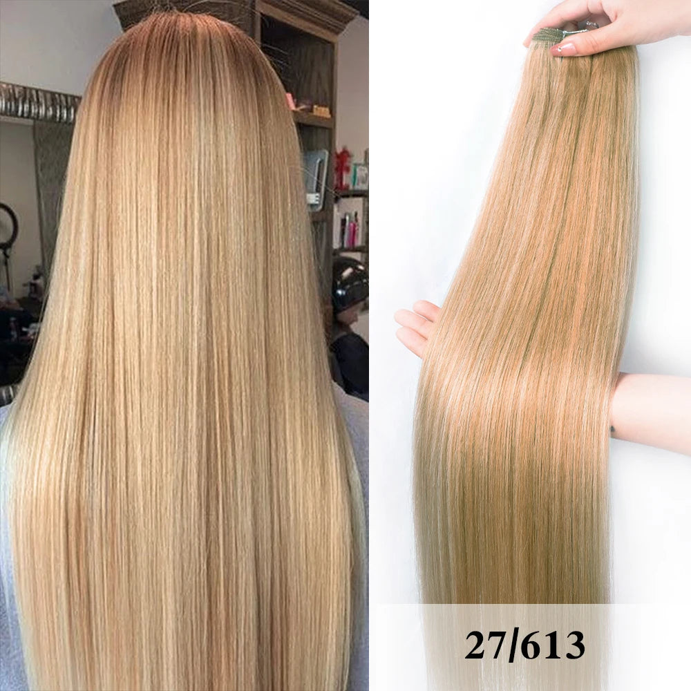 NEW Arrivals 12 Colors 150g Synthetic Hair Extensions Straight Hair Bundles Crochet Braids Hair 26Inch High Temperature Fiber Long Straight Hair Bundle Women Hair Care Accessories Cosmetic Supplies