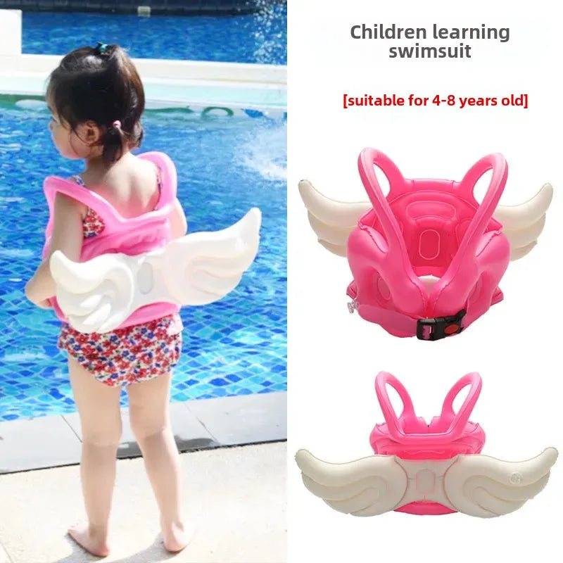 New Arrivals 12 Colors/Styles Angel Wings Inflatable Vest Life Jacket for Girls Swimming Training Accessories PVC Material Floatation Device with Wings Home Water Pool Beach