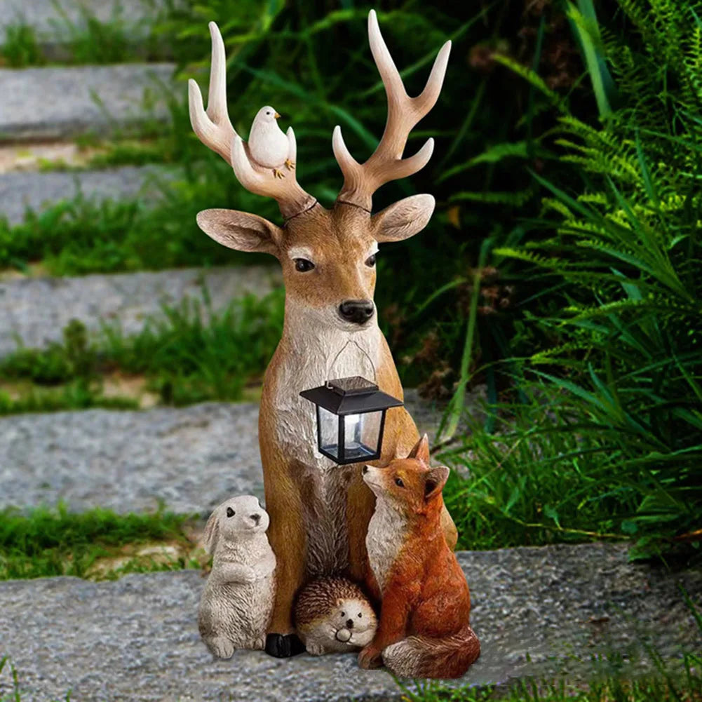 NEW Arrivals Solar Christmas Deer Decoration Light LED Reindeer Elk Luminous Sculptures Garden Lawn Outdoor Garden Courtyard Lawn  Christmas Ornaments New Year Eve Decor Accessories Set Supplies