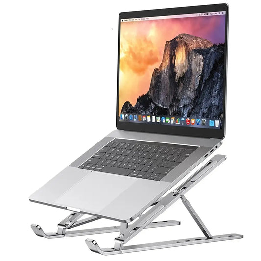 Silver/Gray Portable Laptop Stand Aluminum Notebook Support Computer Bracket Mac Book Air Pro Holder Accessories Foldable Lap Top Base For PC Computer Accessories Electronic Supplies