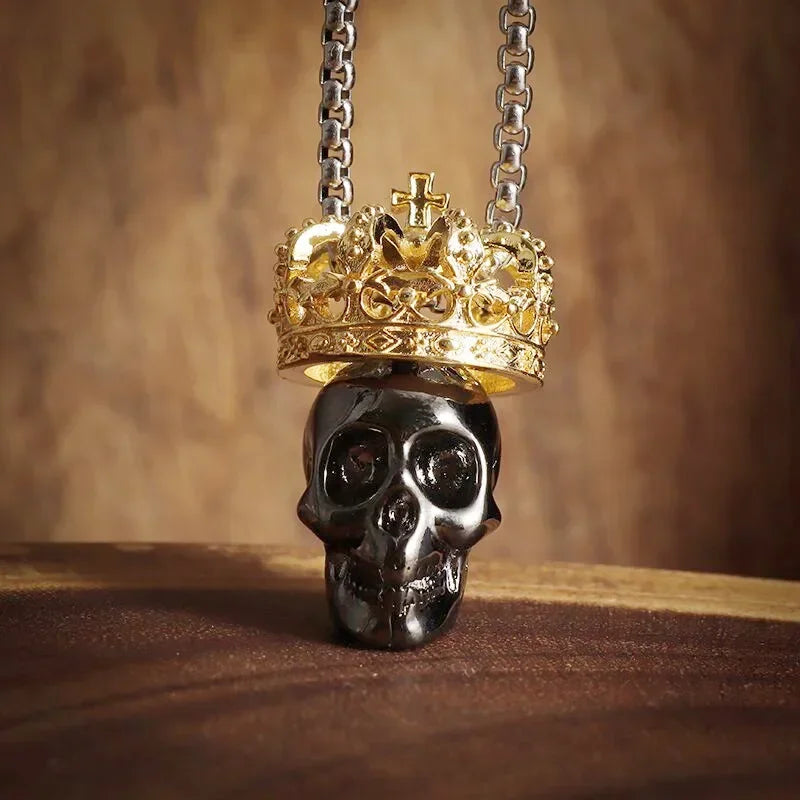 26 Types Gothic Hell\'s Grim Reaper Scythe Pendant Mystical Demon Skull Necklace Men\'s Motorcycle Punk Rock Halloween Jewelry