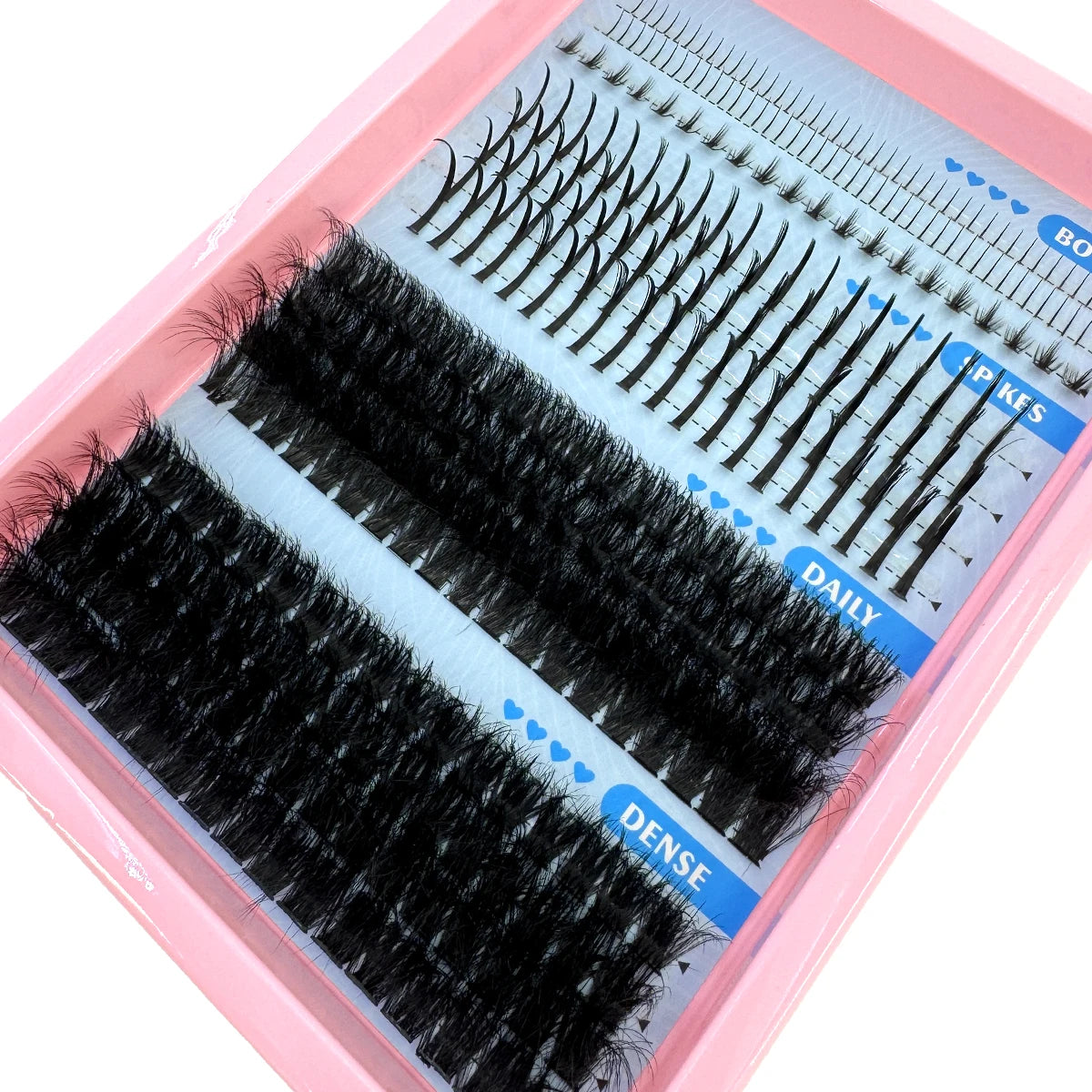 NEW Arrivals 15 Rows Lash Clusters Spikes Eyelash Extensions Spiky Lashes Extension Thick Individual Cluster Lashes with Spikes & Bottom Lashes Women Cosmetic Accessories