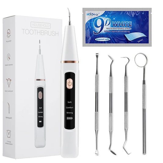 Ultrasonic Electric Teeth Cleaner Set  Dental Sonic  Scaler Kit for Teeth Tartar Stain Dental Stone Removal Teeth Whitening Tool
