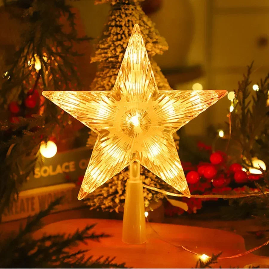NEW Arrivals RGB LED Christmas Tree Top Star Fairy String Lights USB Powered Remote Christmas Garland Lights for Wedding Party Holiday Decor