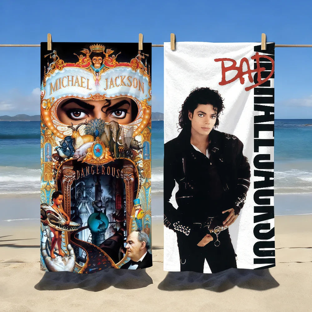 Michael Jackson 70x140cm - 150x260cm 7 Sizes Bathing Shower Towel Sports Quick Dry Travel Beach Camping Gear Sandproof Soft Light Large Beach Towel