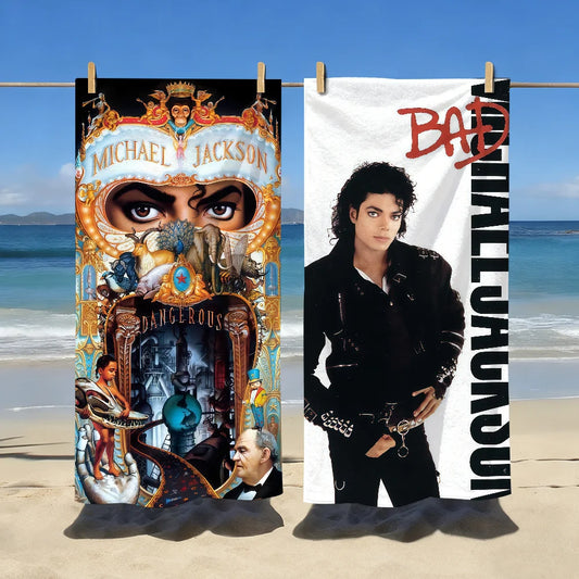 Michael Jackson 70x140cm - 150x260cm 7 Sizes Bathing Shower Towel Sports Quick Dry Travel Beach Camping Gear Sandproof Soft Light Large Beach Towel