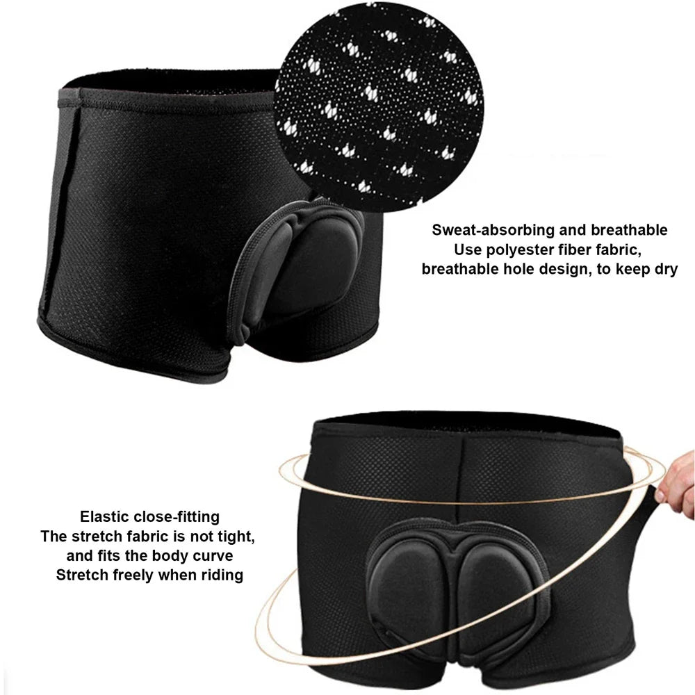 S-3XL Plus Size Cycling Underwear for Men, 4D Gel Padded Bike Bicycle Shorts Cycle Biking Riding Undershorts MTB Mountain Brief Sports Apparel Accessories