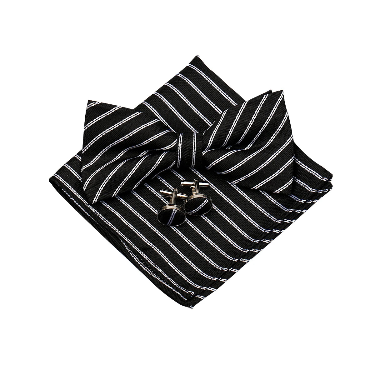 3 PCS Set 55 Colors Luxury Paisley Bowtie Suit Man Bow Tie Pocket Square Cufflinks Wedding Bowknot Accessories Butterfly Neckwear Adjustable Adult Ties