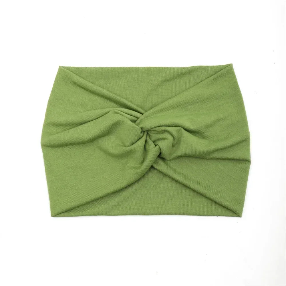 NEW Arrivals 44 Colors/Patterns Sports Elastic Wide-Brimmed Headband Unisex Solid Color Knotted Soft Anti-Slip Warm Turban Bandana Elastic Hairband Ladies Girls Fashion Apparel Accessories Clothing Supplies