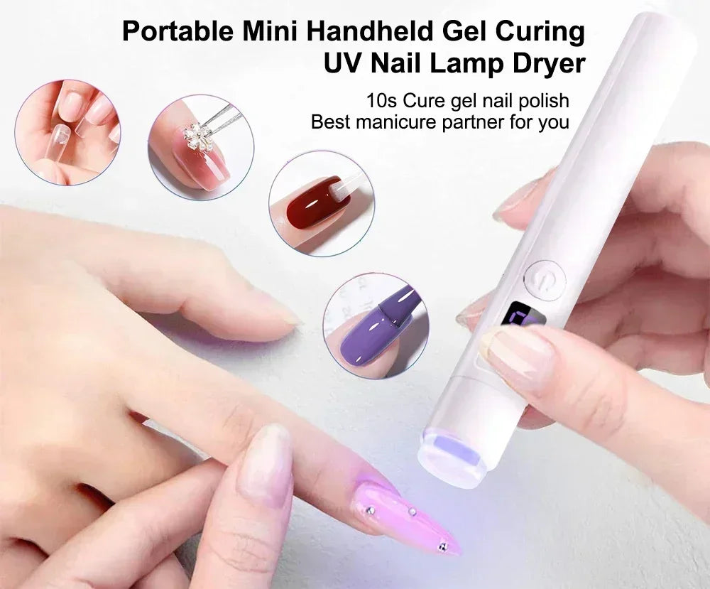 Rechargeable Mini Nails Drying Light UV LED Nail Lamp Mini UV With Stand For Manicure Portable Nail Dryer Stand Lamp