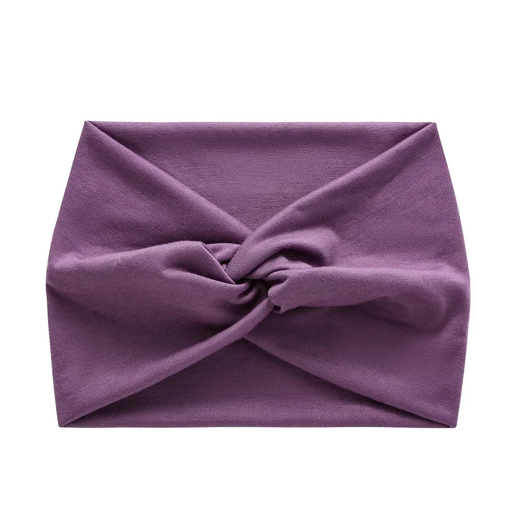 NEW Arrivals 44 Colors/Patterns Sports Elastic Wide-Brimmed Headband Unisex Solid Color Knotted Soft Anti-Slip Warm Turban Bandana Elastic Hairband Ladies Girls Fashion Apparel Accessories Clothing Supplies