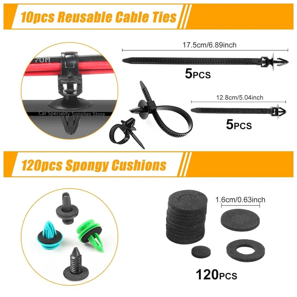 1105/680/800 PCS  Plastic Car Fastener Clips Kit Mixed Car Bumper Door Trim Panel Auto Bumper Rivet Retainer Push Engine Cover
